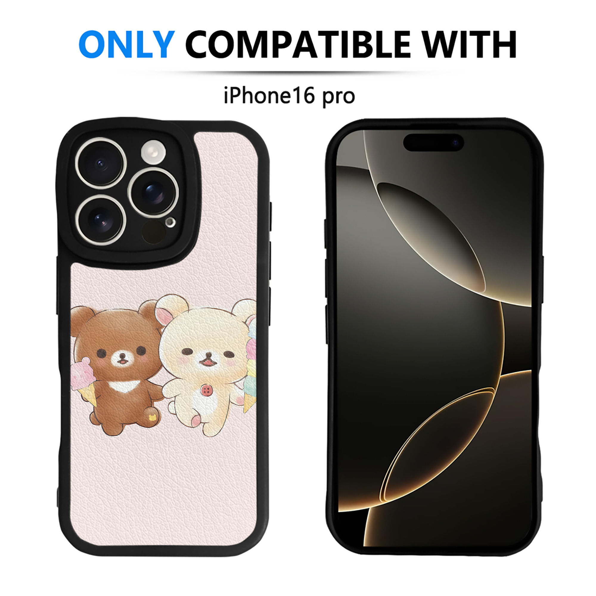 （画像用） リラックマ リラックマ キイロイトリ Rilakkuma Korilakkuma Kiiroitori 【iPhone 16シリーズ対応】シリコンスマホケース（レザー調） 材質：シリコン